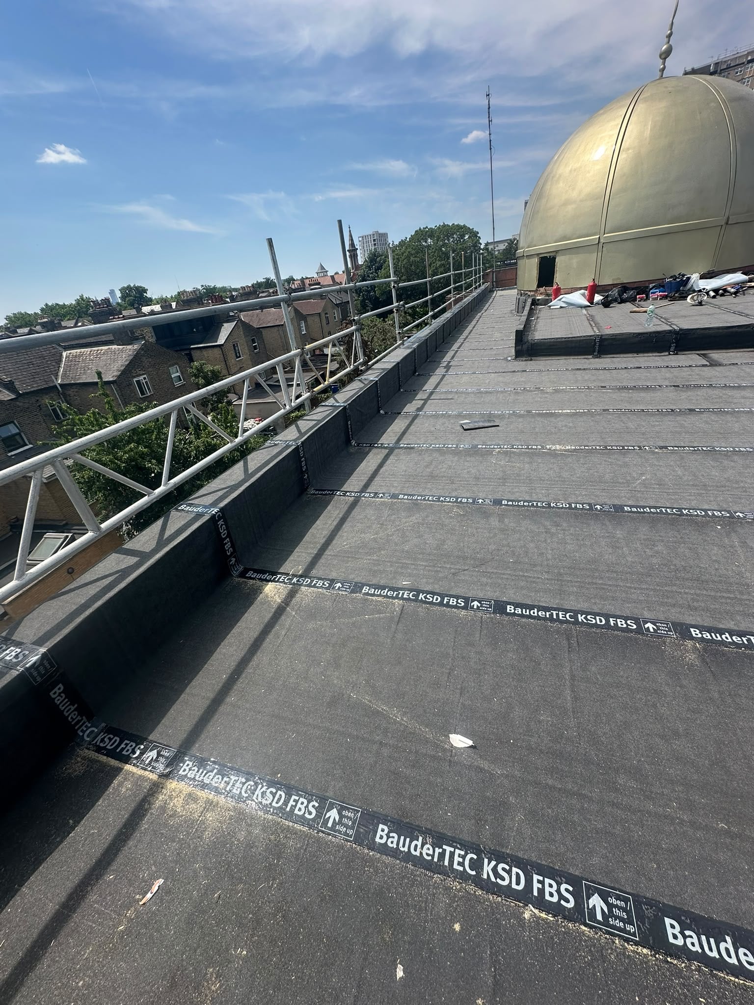 Roof strip-back and preparation works in progress